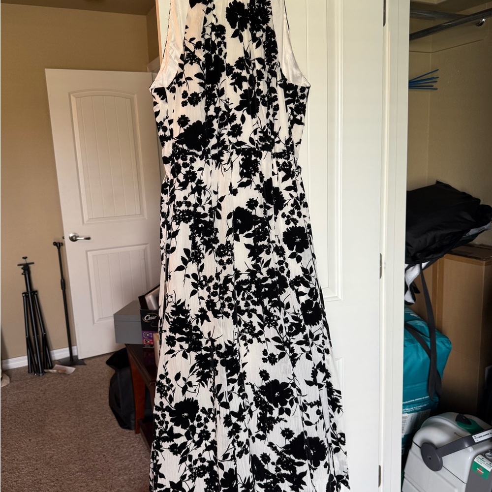 Alex Marie Juliette Flocked Halter Neck Dress(18) & Black Bolero(L). NWT
